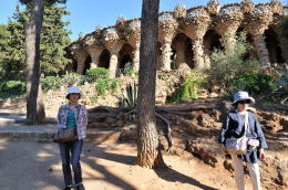 グエル公園[Parc Güell]、ヤシの木がモチーフの柱廊