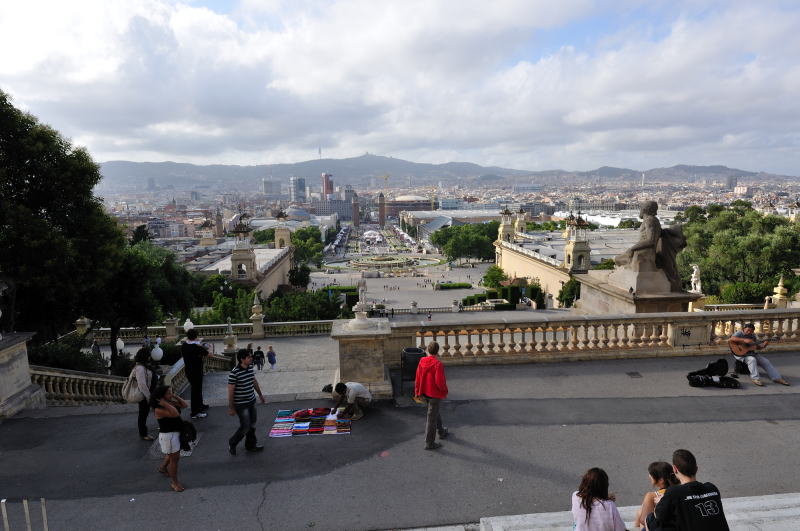 カタルーニャ美術館前からの眺望、バルセロナ市街